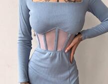 Сукня-міді  з елементами корсету   | PUSHKA SHOP