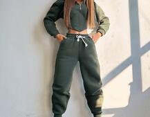 Комплект на флісі : худі з елементами корсету + штани  | PUSHKA SHOP