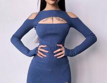 Трикотажне плаття по фігурі зі шнурівкою на ніжці | PUSHKA SHOP