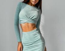 Комплект: топ+ юбка миди с разрезом Комплект: топ+ юбка миди с разрезом | PUSHKA SHOP