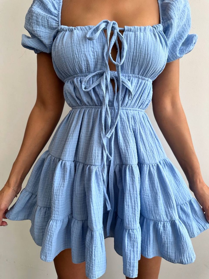 Муслінова сукня з рюшами   | PUSHKA SHOP