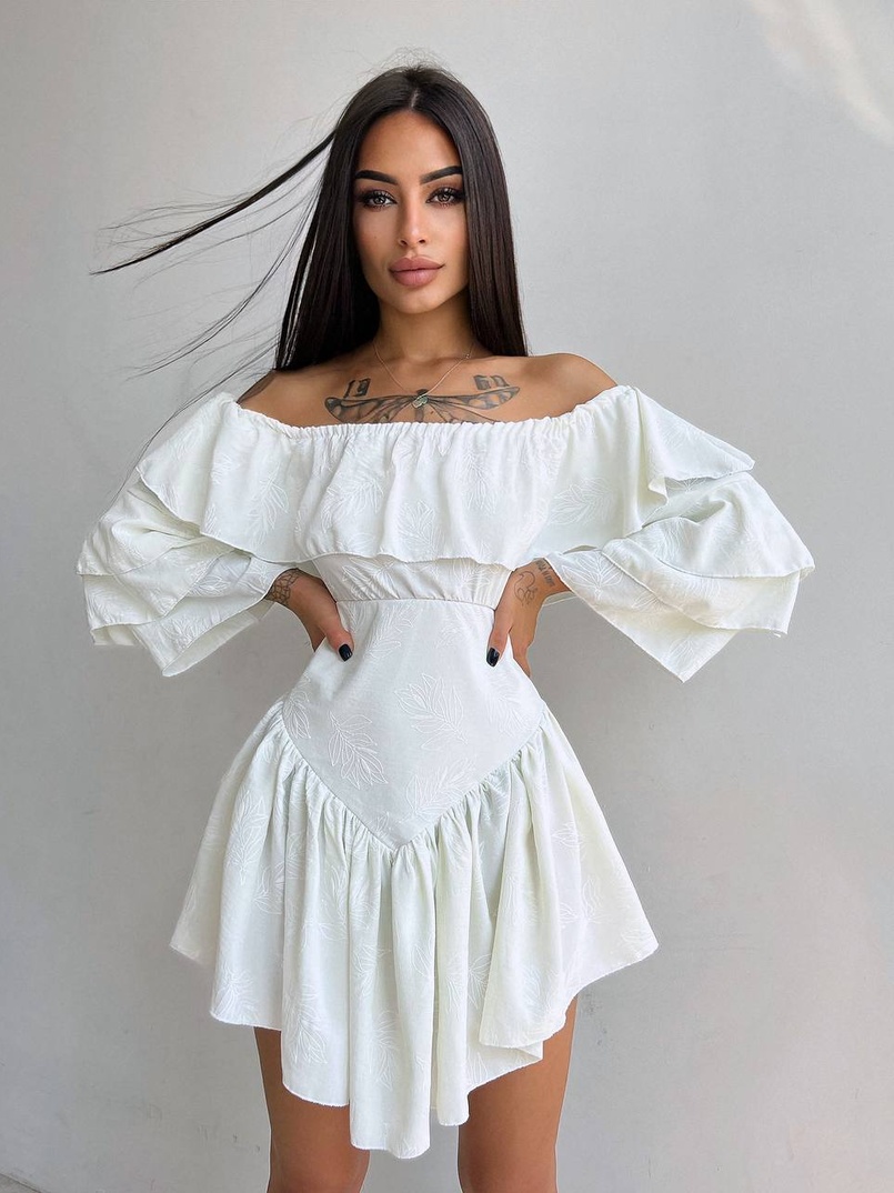 Сукня з асиметричною спідницею та воланами | PUSHKA SHOP