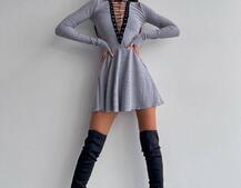 Сукня міні зі шнурівкою  | PUSHKA SHOP