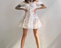 Муслинова сукня з принтом  | PUSHKA SHOP