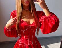 Комплект: сукня з подвійною спідницею + корсет, декорований стразами Комплект: сукня з подвійною спідницею + корсет, декорований стразами | PUSHKA SHOP