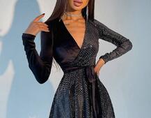 Оксамитова сукня з блискітками | PUSHKA SHOP