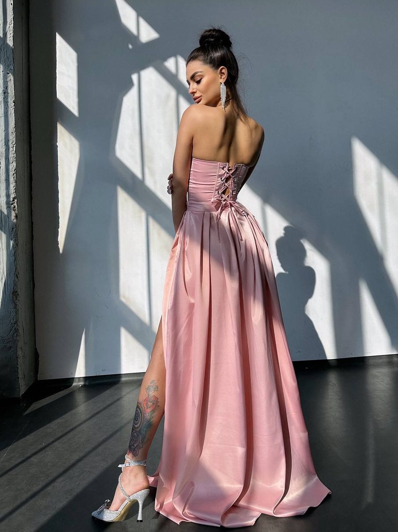 Комплект: корсет-бюстьє , декорований стразами  + спідниця максі з розрізом   Ручна робота  | PUSHKA SHOP