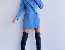 Приталена сукня-піджак, декорована бахромою зі страз Приталена сукня-піджак, декорована бахромою зі страз | PUSHKA SHOP