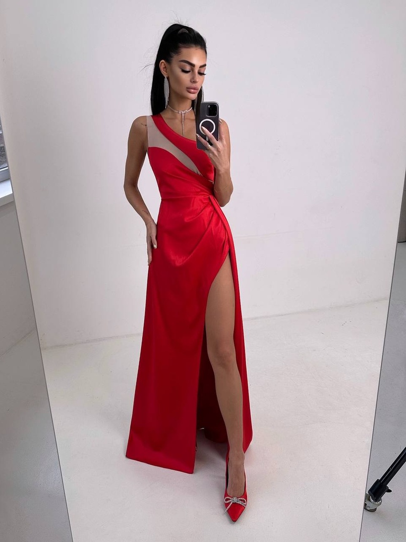 Атласна сукня максі  | PUSHKA SHOP