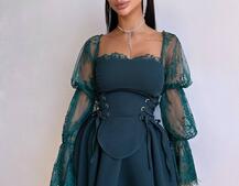 Сукня з корсетом декорована мереживом Сукня з корсетом декорована мереживом | PUSHKA SHOP