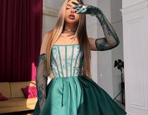 Комплект : мереживний корсет  з рукавичками + спідниця балон  | PUSHKA SHOP