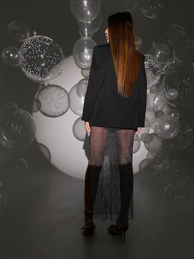 Комплект: піджак + корсет бюстьє + спідниця зі стразами Комплект: піджак + корсет бюстьє + спідниця зі стразами | PUSHKA SHOP