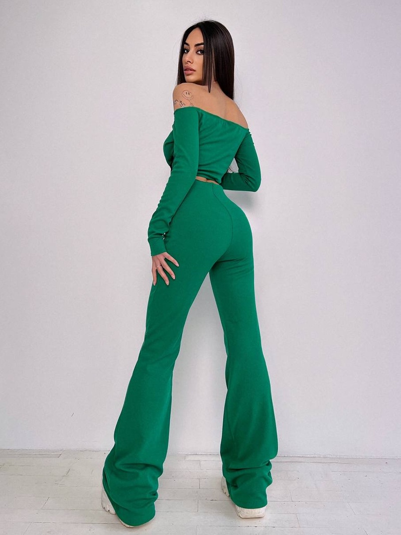 Комплект : штани кльош і топ з елементами корсету  | PUSHKA SHOP