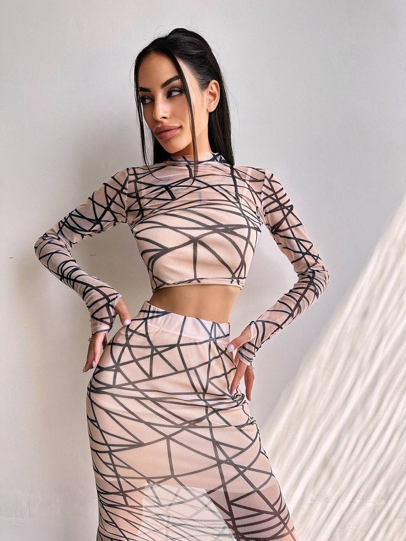 Комплект: топ + спідниця міді   Комплект: топ + спідниця міді   | PUSHKA SHOP