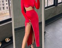 Оксамитовий комплект: топ із чашками push up+ спідниця, декорована стразами Прикраса пришита, ручна робота. Оксамитовий комплект: топ із чашками push up+ спідниця, декорована стразами Прикраса пришита, ручна робота. | PUSHKA SHOP