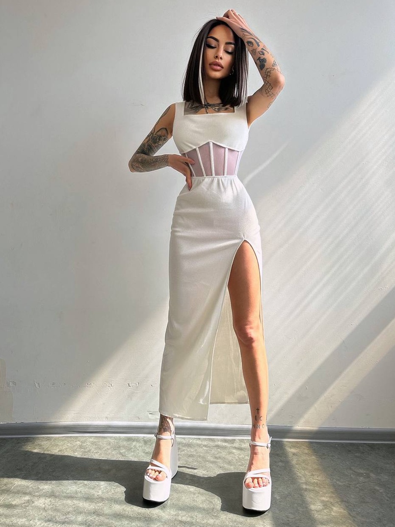 Сукня-міді з елементами корсету Сукня-міді з елементами корсету | PUSHKA SHOP