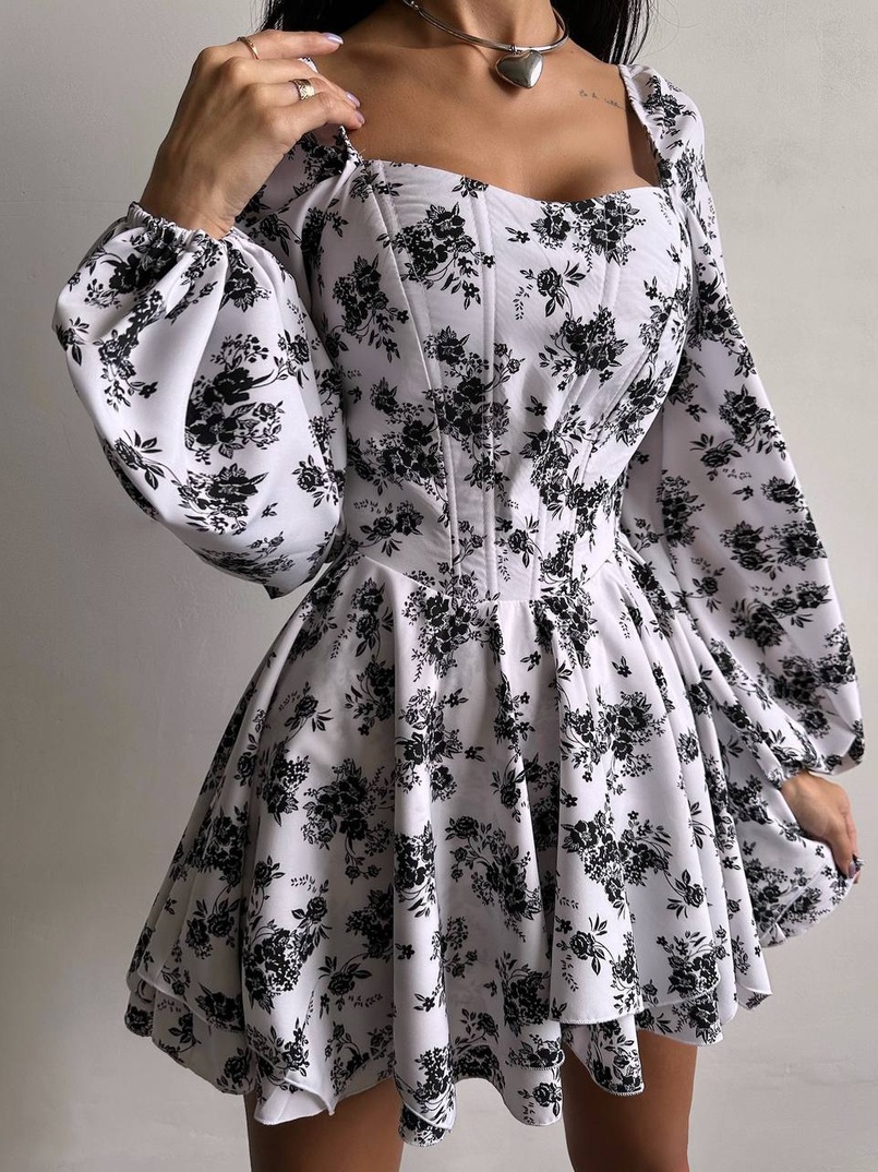 Корсетна сукня з подвійною спідницею  | PUSHKA SHOP