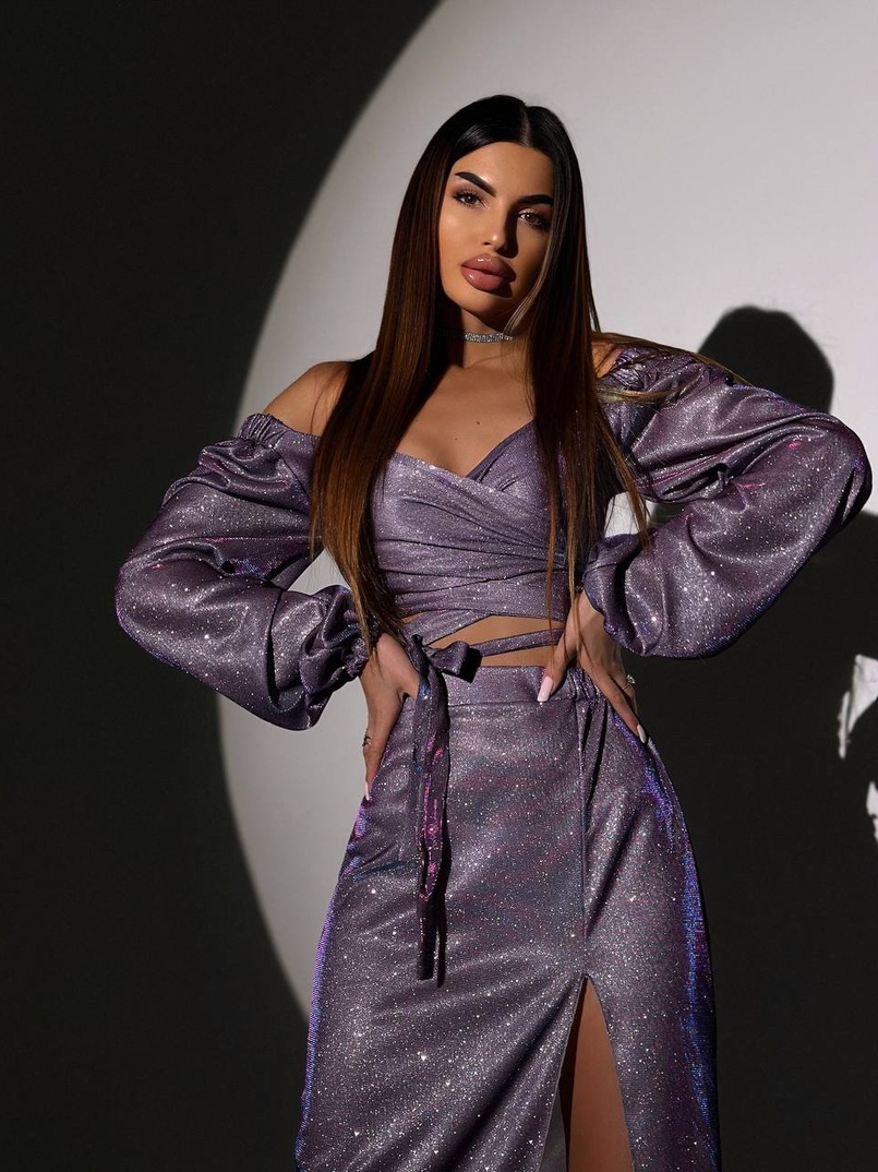 Сяючий комплект: топ  + спідниця  | PUSHKA SHOP