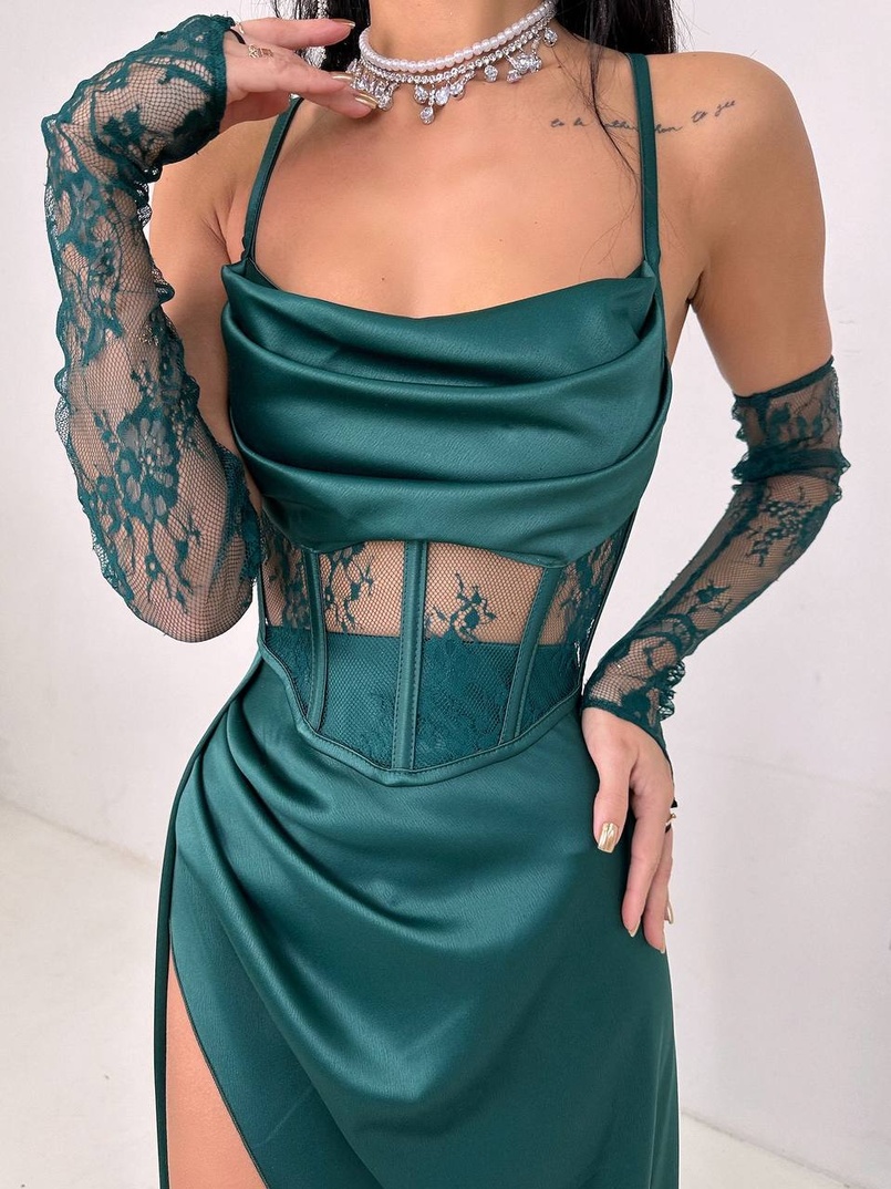 Комплект: корсет+ рукавички + спідниця максі | PUSHKA SHOP