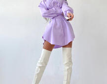 Платье-рубашка с корсетом на косточках со шнуровкой | PUSHKA SHOP