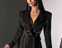 Сукня-піджак, декорована стразами  Ручна робота  | PUSHKA SHOP