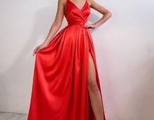 Платье макси с разрезом на юбке и запахом на груди   Платье макси с разрезом на юбке и запахом на груди   | PUSHKA SHOP