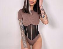 Трикотажне боді з сітчастою вставкою | PUSHKA SHOP