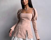 Сукня з об'ємними рукавами + спідниця з воланами Сукня з об'ємними рукавами + спідниця з воланами | PUSHKA SHOP