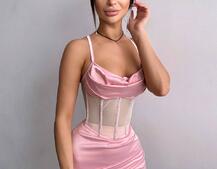 Комплект: корсет, декорований стразами + спідниця міні з драпіруванням   Комплект: корсет, декорований стразами + спідниця міні з драпіруванням   | PUSHKA SHOP