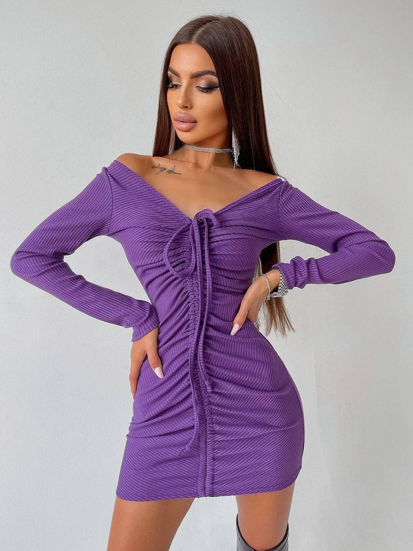 Платье-мини с затяжкой Платье-мини с затяжкой | PUSHKA SHOP