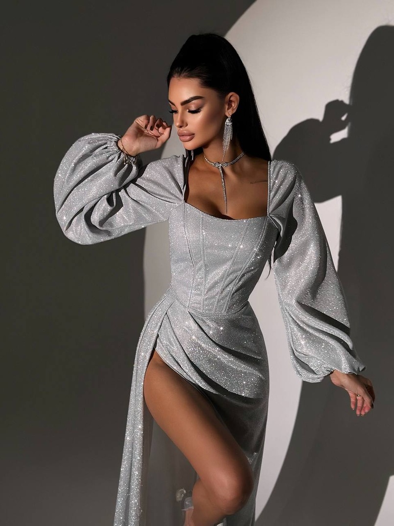 Сяючий комплект: корсет + спідниця максі з драпіруванням Сяючий комплект: корсет + спідниця максі з драпіруванням | PUSHKA SHOP