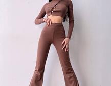 Комплект : штани кльош і топ на ґудзиках Комплект : штани кльош і топ на ґудзиках | PUSHKA SHOP