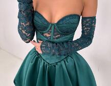 Комплект: мереживний корсет бюстьє + корсетна спідниця | PUSHKA SHOP