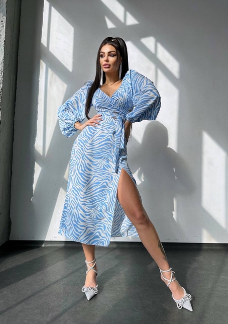 Комплект: топ із зав'язками на талії + спідниця міді з розрізом | PUSHKA SHOP