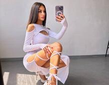 Трикотажна сукня з зав’язкою на ніжку Трикотажна сукня з зав’язкою на ніжку | PUSHKA SHOP