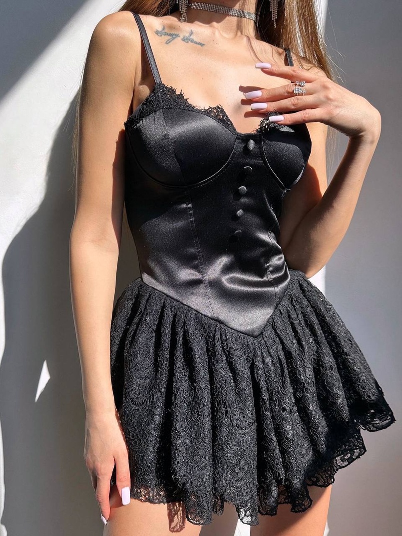 Атласний ромпер бюстьє  | PUSHKA SHOP