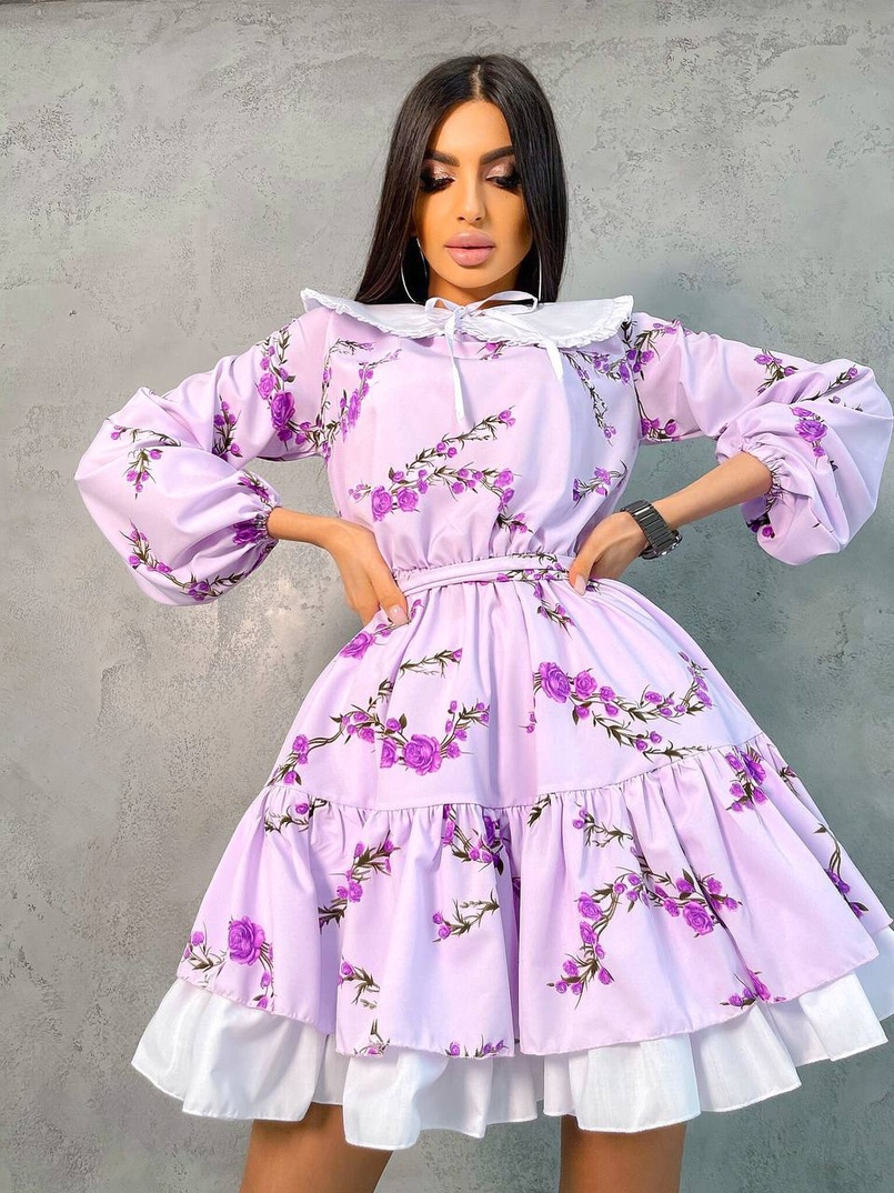 Платье со съёмным воротничком и подъюбником Платье со съёмным воротничком и подъюбником | PUSHKA SHOP