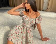 Летнее цветочное платье с завязками на груди  Летнее цветочное платье с завязками на груди  | PUSHKA SHOP