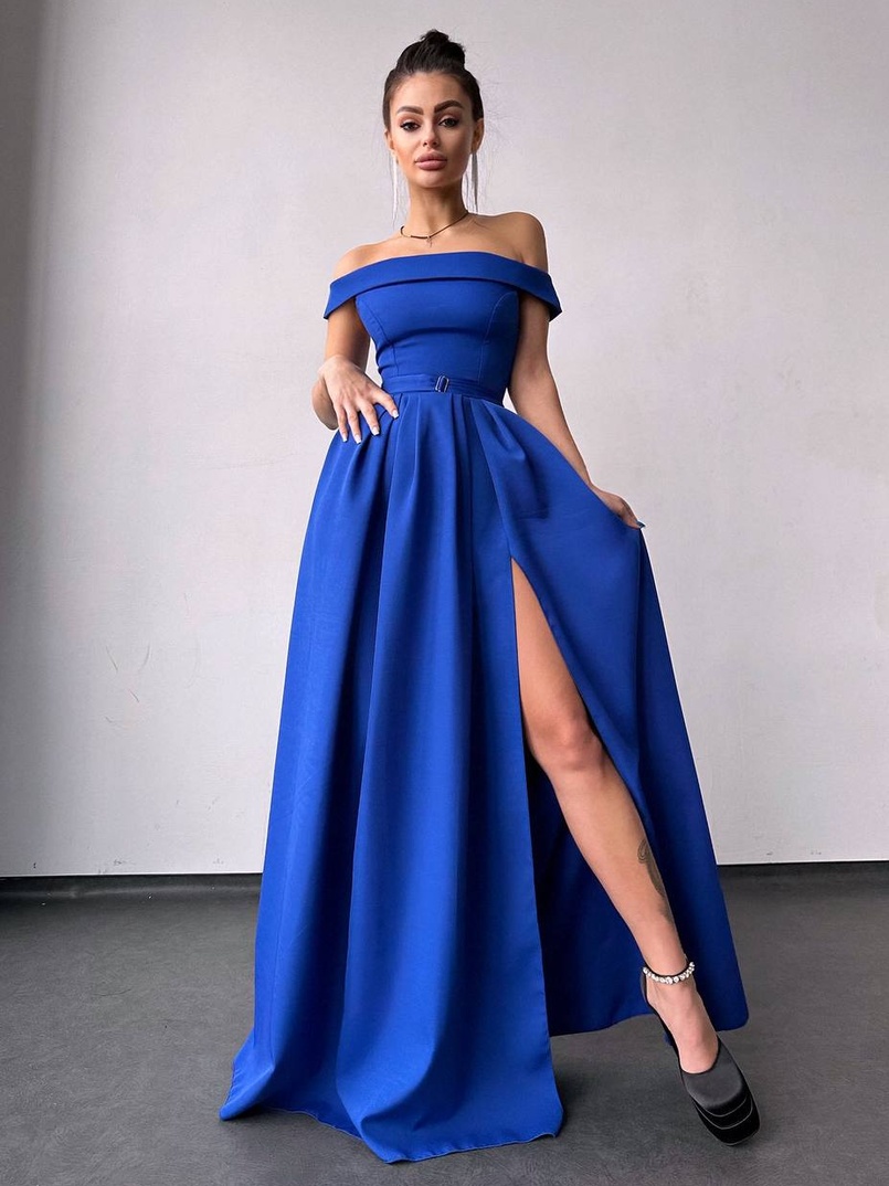 Сукня максі з відкритими плечима  | PUSHKA SHOP