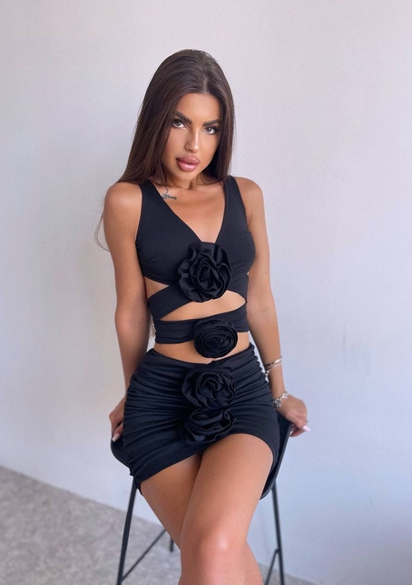 Комплект: топ та спідниця з трояндами    | PUSHKA SHOP