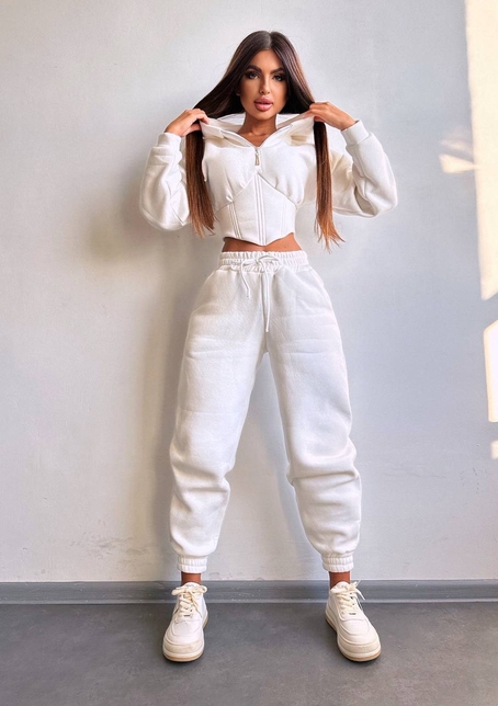 Комплект на флісі : худі з елементами корсету + штани  | PUSHKA SHOP