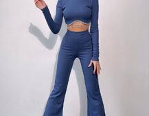 Комплект : штани кльош і топ , декорований бахромою зі страз Ручна робота Комплект : штани кльош і топ , декорований бахромою зі страз Ручна робота | PUSHKA SHOP