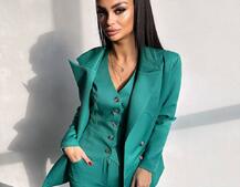 Костюм: піджак на підкладці, штани кльош+ жилет Костюм: піджак на підкладці, штани кльош+ жилет | PUSHKA SHOP