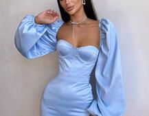 Атласний  комплект: корсет + спідниця декорована бахромою зі страз | PUSHKA SHOP