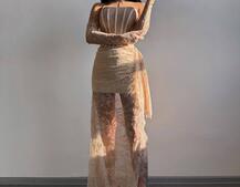 Мереживна сукня максі з рукавичками  | PUSHKA SHOP