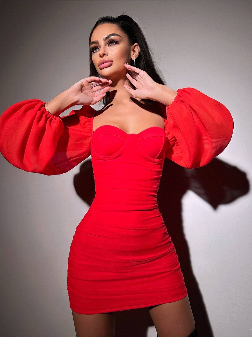 Корсетна сукня з чашечками з ефектом push up з драпіруванням   | PUSHKA SHOP