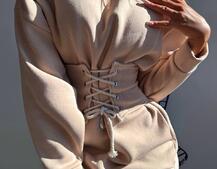 Тепле затишне худі over-size на флісі + корсет на шнурівці Можна носити з корсетом та без | PUSHKA SHOP