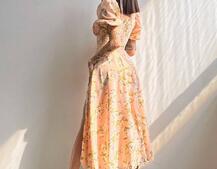 Сукня- міді  з квітковим принтом | PUSHKA SHOP