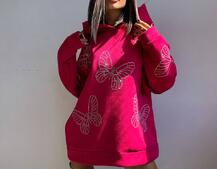 Трендове худі over size із сяючими стразами Трендове худі over size із сяючими стразами | PUSHKA SHOP