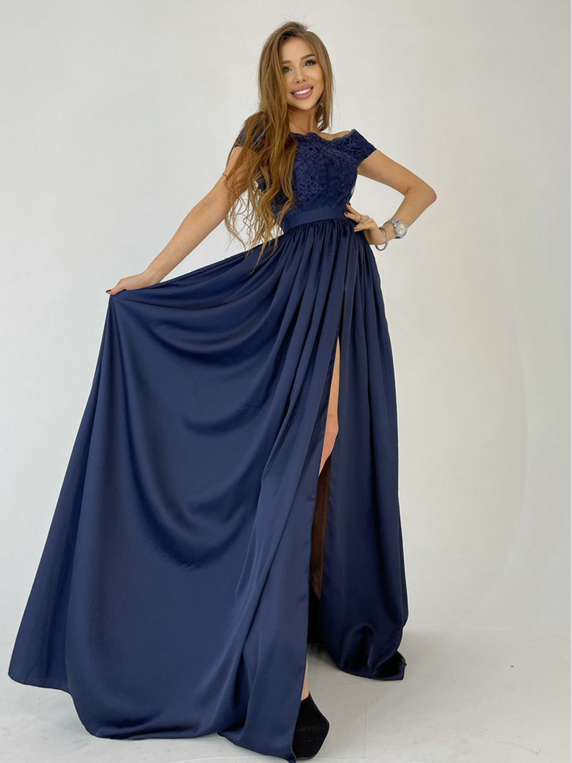 Платье-макси с кружевным верхом | PUSHKA SHOP